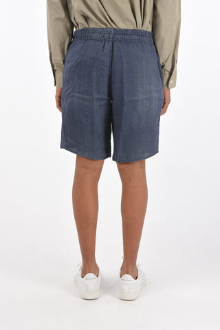 drawstring waist flax 2 pockets shorts