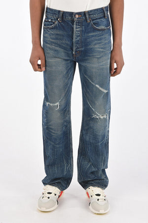 23cm dark wash Mid-rise waist wide jeans