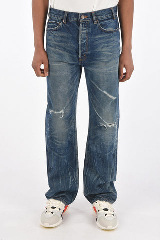23cm dark wash Mid-rise waist wide jeans