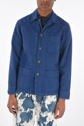 cotton overshirt with golden buttons