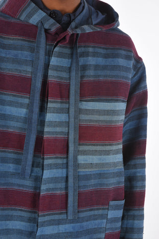 PAULA'S IBIZA striped jacket with hood and hidden closure