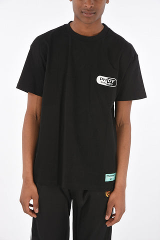 t-shirt girocollo con stampa sul dietro