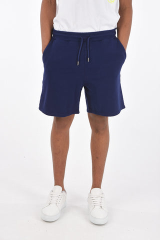 drawstring waist shorts with embroidered logo