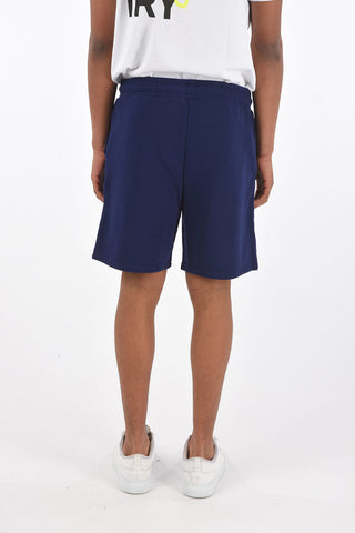 drawstring waist shorts with embroidered logo