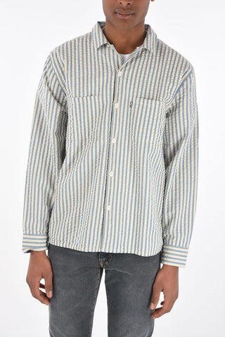striped shirt with breast pockets