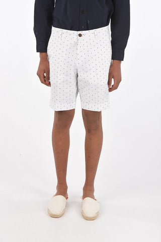 stretch cotton cuffed hem shorts