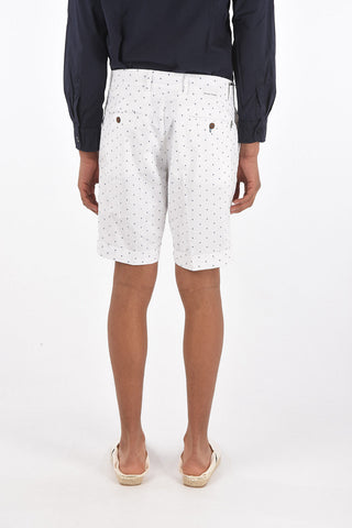 stretch cotton cuffed hem shorts