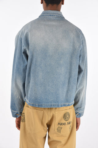 denim jacket with zip closure