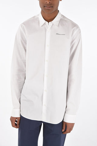 spread collar shirt with print