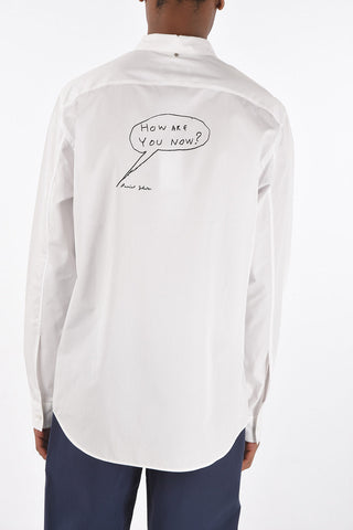 spread collar shirt with print
