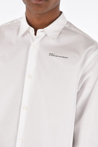 spread collar shirt with print