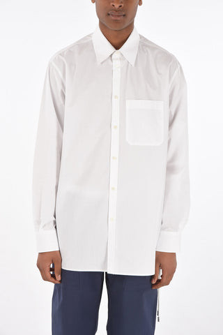 spread collar shirt with side laces