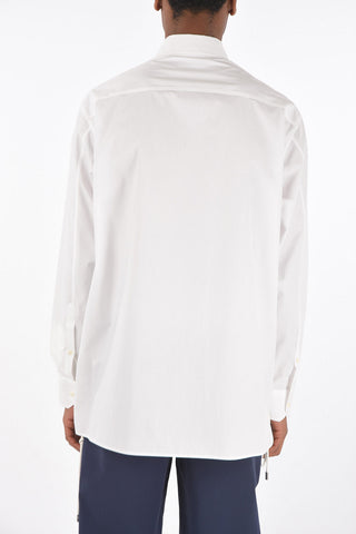 spread collar shirt with side laces