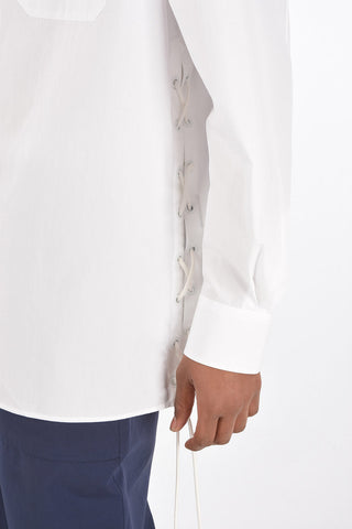 spread collar shirt with side laces