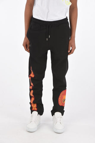 pantaloni jogger in felpa con logo stampato