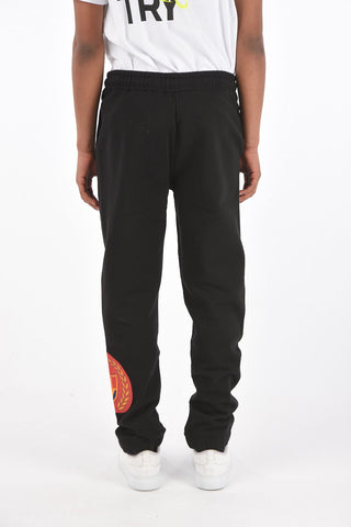 pantaloni jogger in felpa con logo stampato
