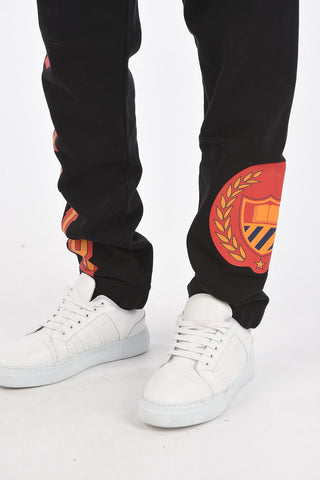 pantaloni jogger in felpa con logo stampato