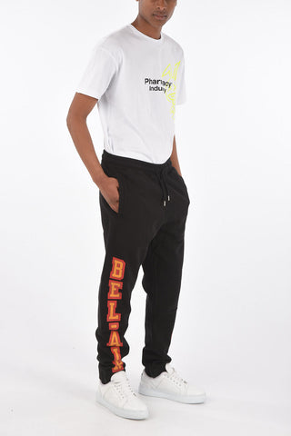 pantaloni jogger in felpa con logo stampato