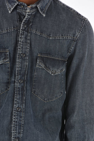 denim TESLA shirt with breast pockets