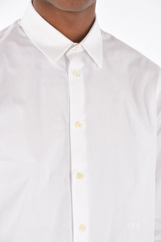 popeline spread collar shirt