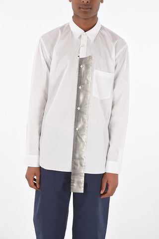 HOMME PLUS classic collar shirt with metallic insert