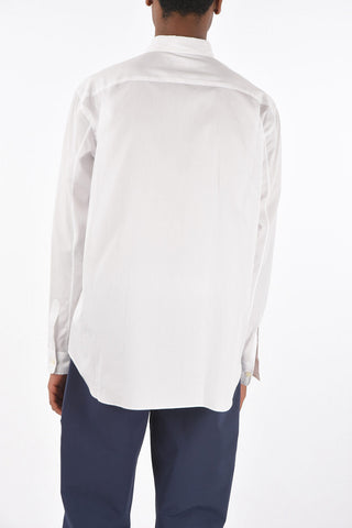 HOMME PLUS classic collar shirt with metallic insert