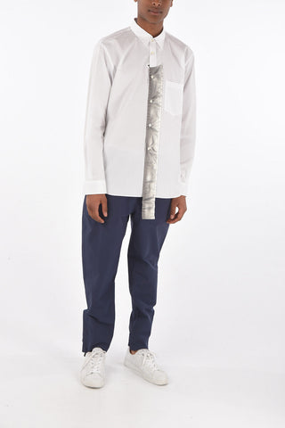 HOMME PLUS classic collar shirt with metallic insert