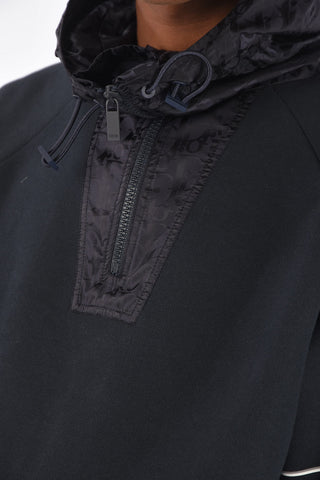 sweatshirt with nylon hood