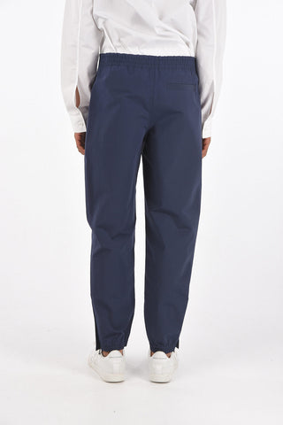 drawstring waist pants with ankle zip