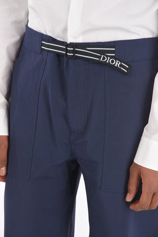 drawstring waist pants with ankle zip