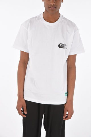 crew-neck t-shirt with print on the back