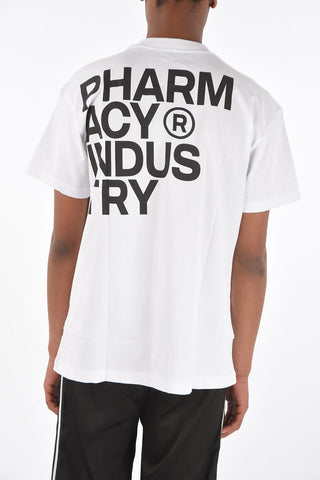 crew-neck t-shirt with print on the back