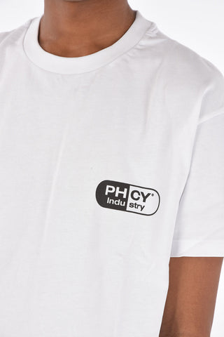 crew-neck t-shirt with print on the back