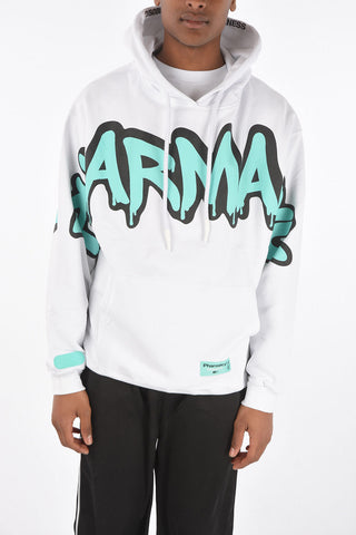 printed hooded sweatshirt with maxi patch pocket