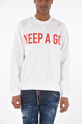 crew-neck sweatshirt with KEEP A GO print
