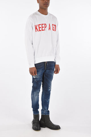 crew-neck sweatshirt with KEEP A GO print