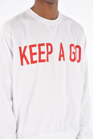 crew-neck sweatshirt with KEEP A GO print