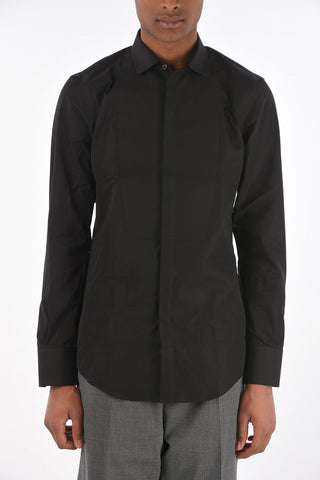 camicia collo francese con abbottonatura nascosta