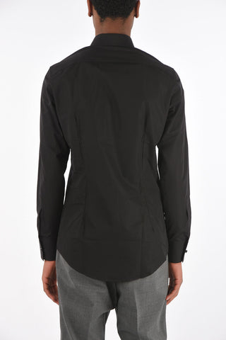 camicia collo francese con abbottonatura nascosta