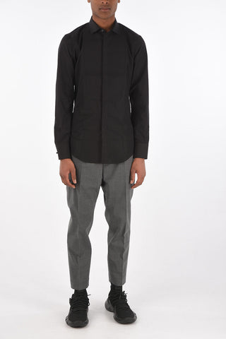 camicia collo francese con abbottonatura nascosta