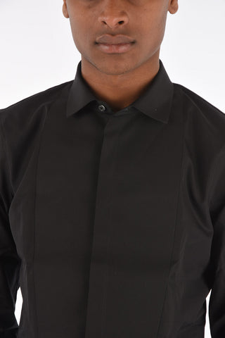 camicia collo francese con abbottonatura nascosta