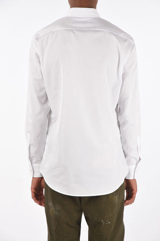 camicia in popeline collo italiano con taschino