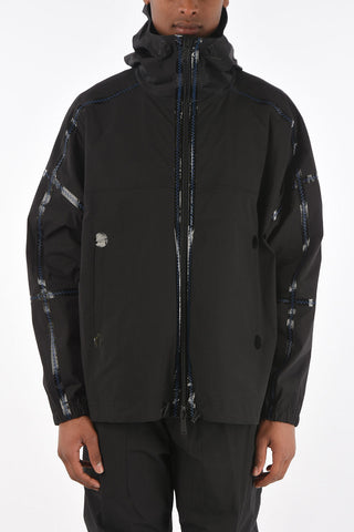 stretch cotton outerwear jacket with hood