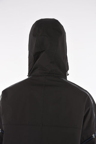 stretch cotton outerwear jacket with hood