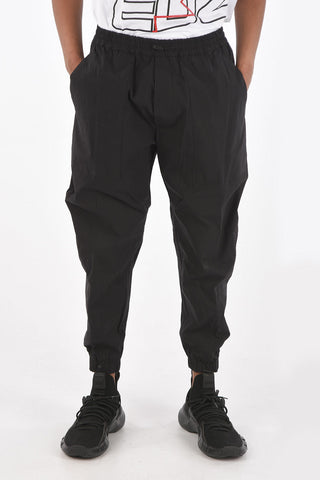 Pantalone in cotone stretch con coulisse in vita