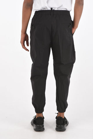Pantalone in cotone stretch con coulisse in vita
