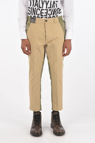 Pantalone bicolore con tasche laterali a filo