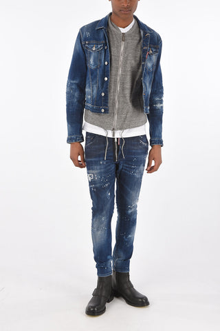 Denim Jacket with Sweat Waistcoat