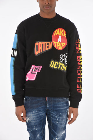 printed crew-neck sweatshirt
