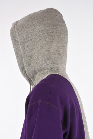 two-tone sweatshirt with hood